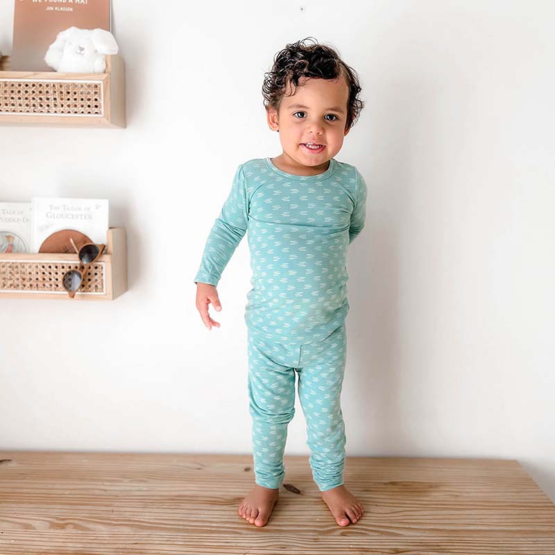 Bamboo Kids Pyjama Aqua Tides Print