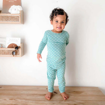 Bamboo Kids Pyjama Aqua Tides Print