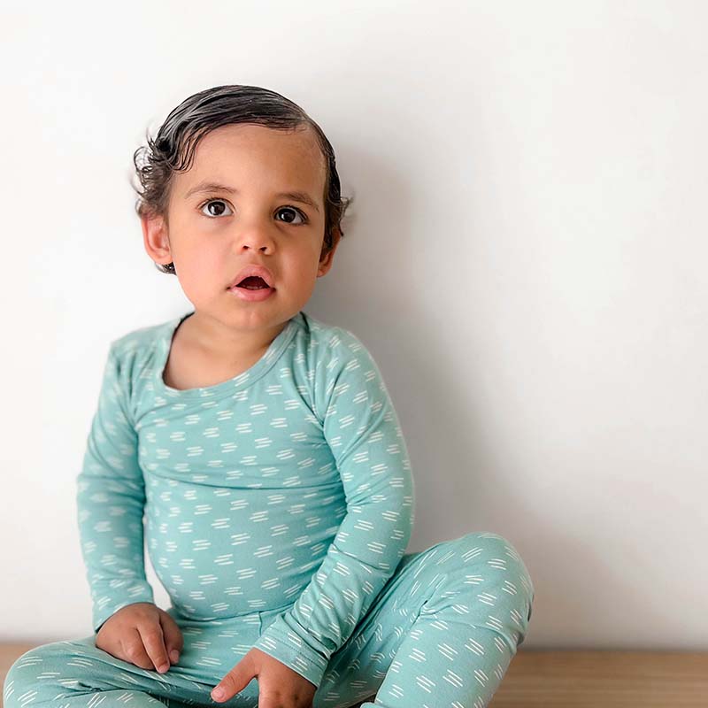 Bamboo Kids Pyjama Aqua Tides Print