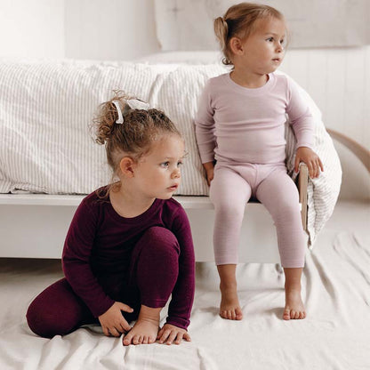 Basics Merino Wool Pyjama Set 2-Pack Lilac/Mulberry