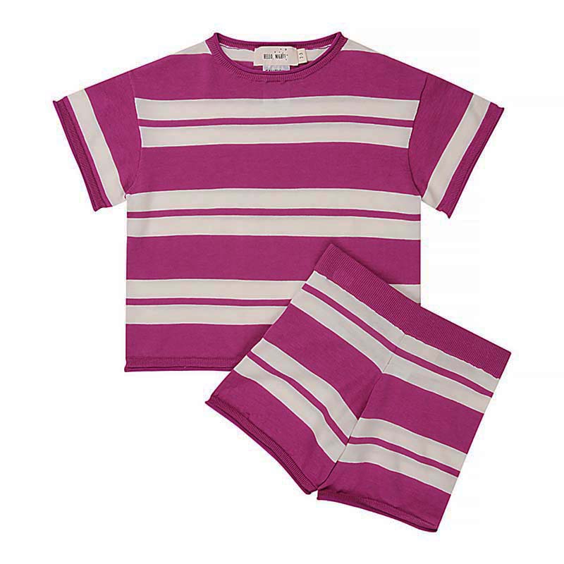 Knitted Cotton 2-Piece Set Currant Stripe