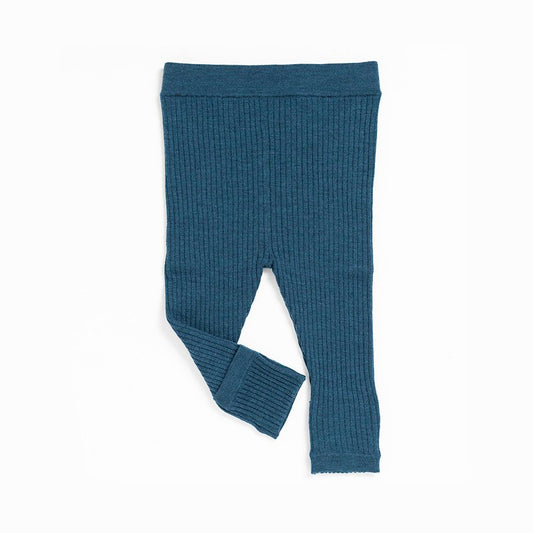 Merino Knitted Baby Leggings Dark Teal