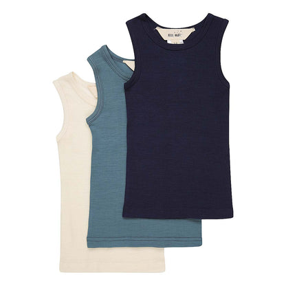 Basics Merino Wool Singlet 3-Pack Indigo