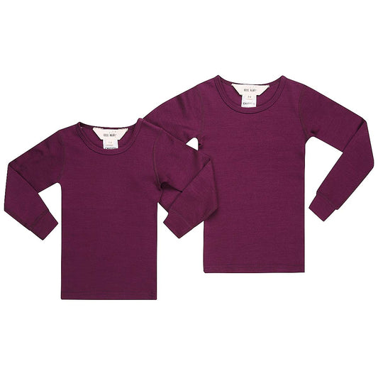 Merino Wool Thermal Top 2-Pack Mulberry