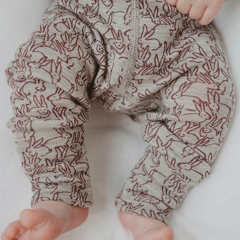 Basics Merino Bodysuit Set Bunny Print