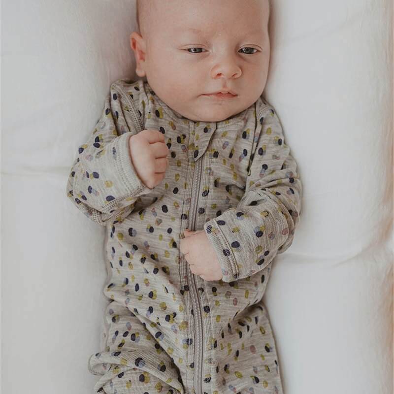 Basics Merino Wool Onesie Scatter Print