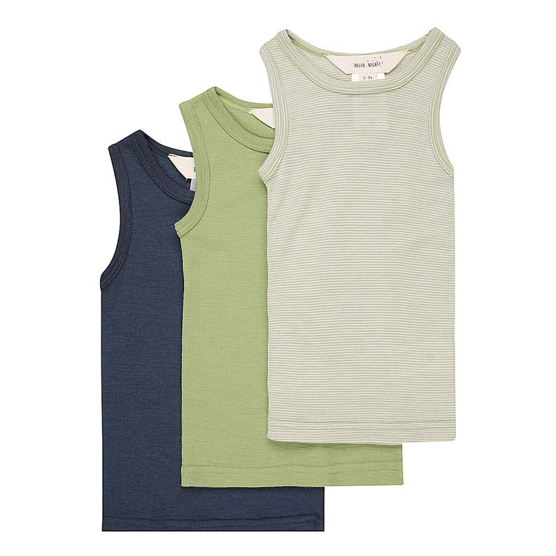 Basics Merino Wool Singlet 3-Pack Pistachio Green