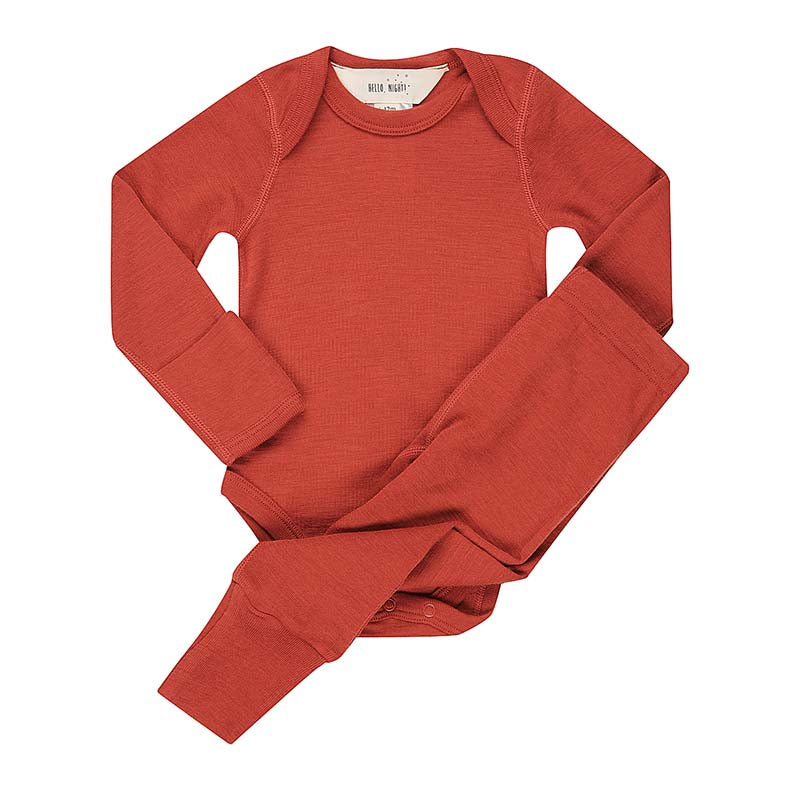 Basics Merino Bodysuit Set Poppy Red