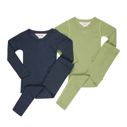 Basics Merino Wool Pyjama Set 2-Pack Pistachio/Space Blue