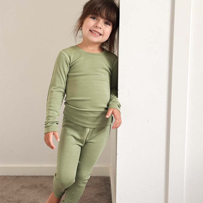 Basics Merino Wool Pyjama Set 2-Pack Pistachio/Space Blue