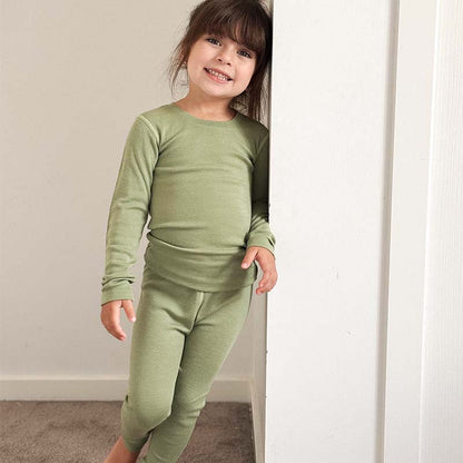 Basics Merino Wool Pyjama Set 2-Pack Pistachio/Space Blue