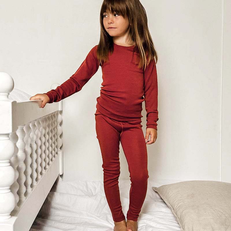 Basics Merino Wool Pyjama Set 2-Pack Salmon/Poppy Red