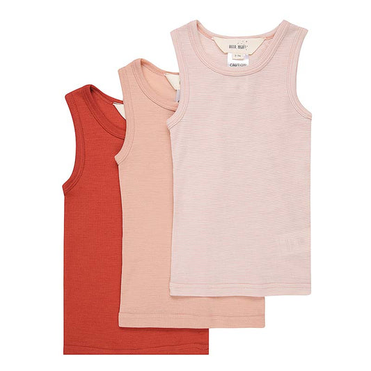 Basics Merino Wool Singlet 3-Pack Salmon