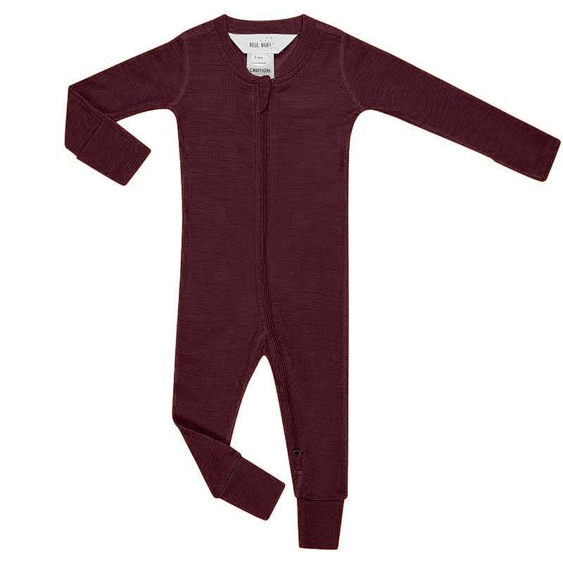 Basics Merino Wool Onesie Eggplant