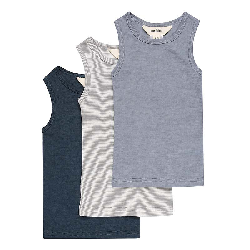 Basics Merino Wool Singlet 3-Pack Deep Water