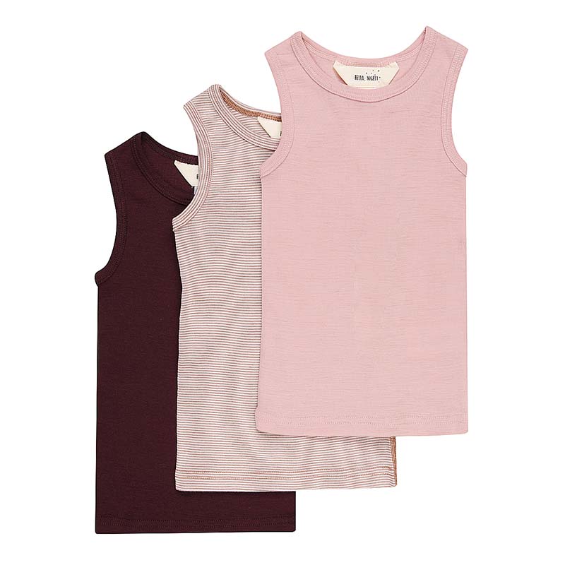 Basics Merino Wool Singlet 3-Pack Light Rose