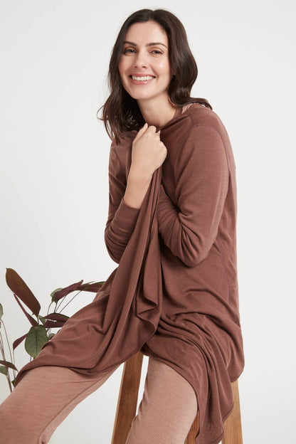 Women's Merino Drape Cardigan Fig