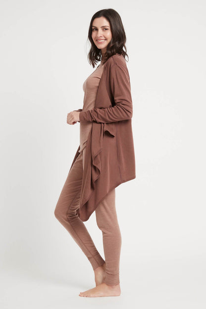 Women's Merino Drape Cardigan Fig