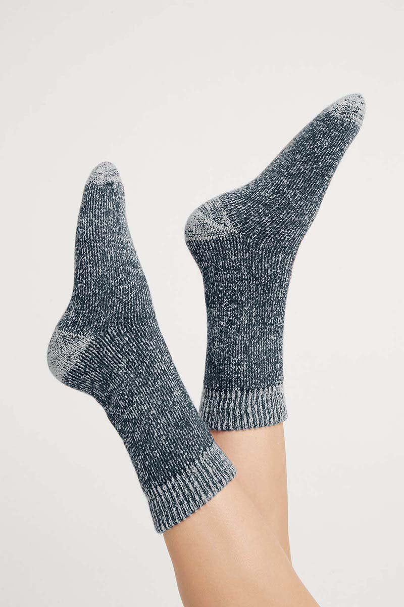 Women's Merino Sleep Socks Deep Water