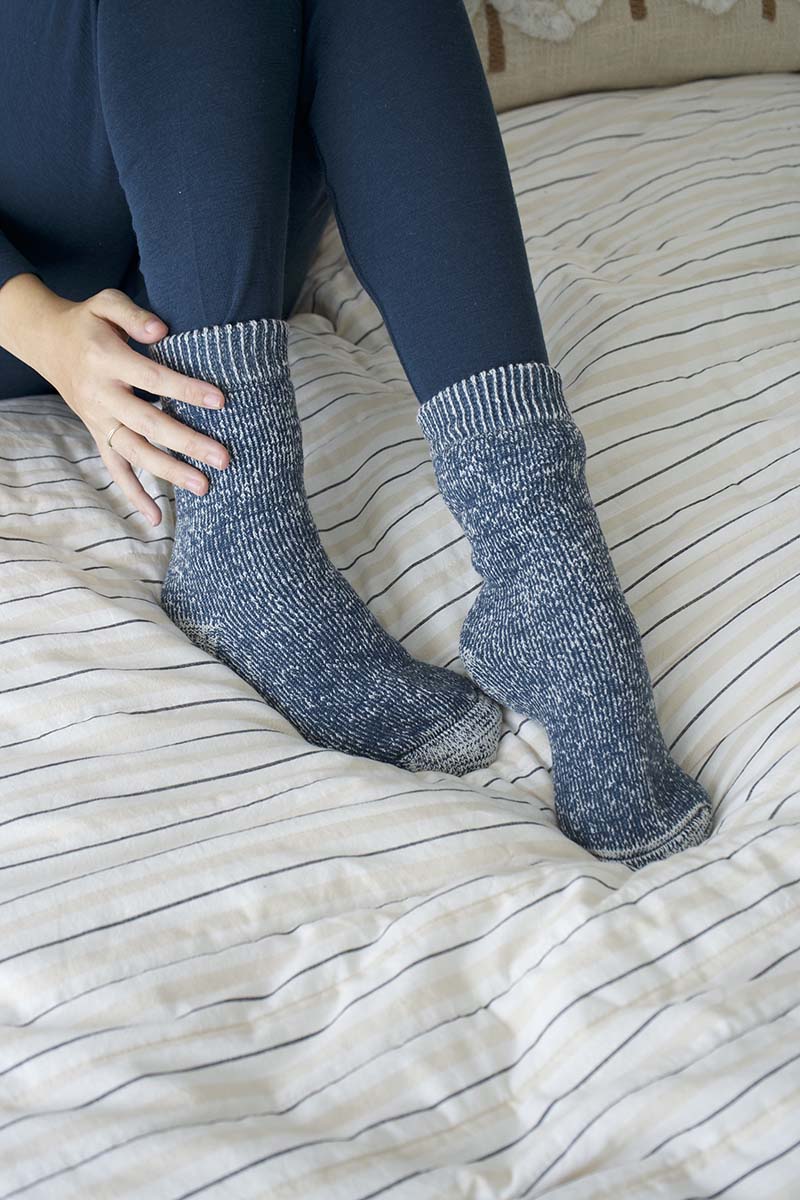 Women's Merino Sleep Socks Deep Water