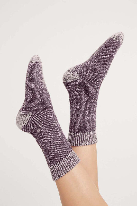 Women's Merino Sleep Socks Eggplant