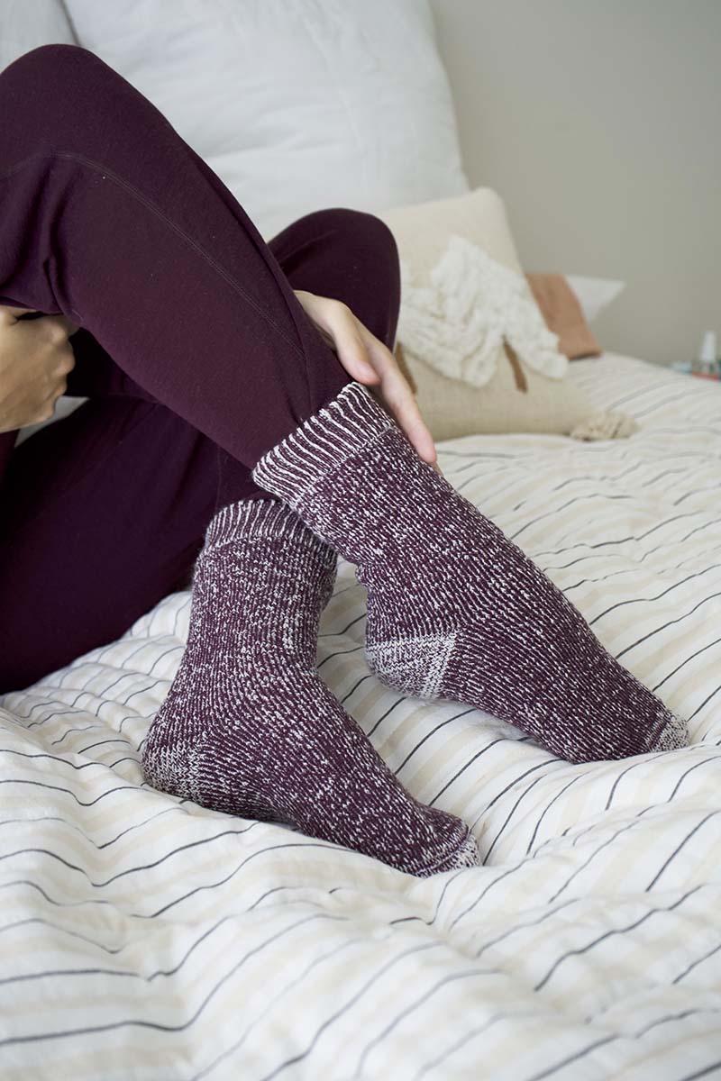 Women's Merino Sleep Socks Eggplant