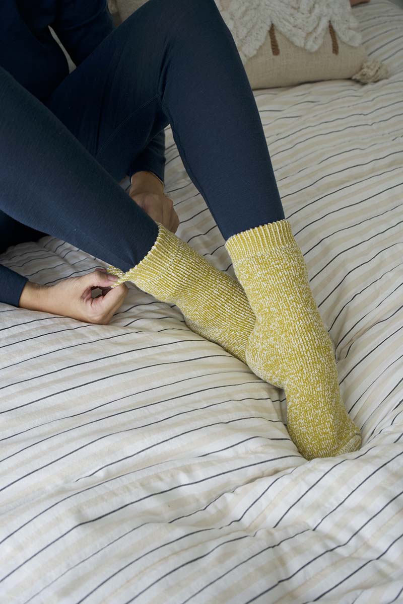 Women's Merino Sleep Socks Citron