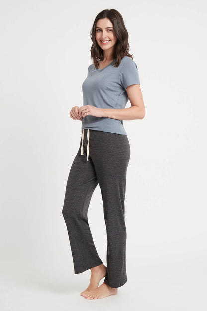 Women's Merino V-neck Dusty Blue