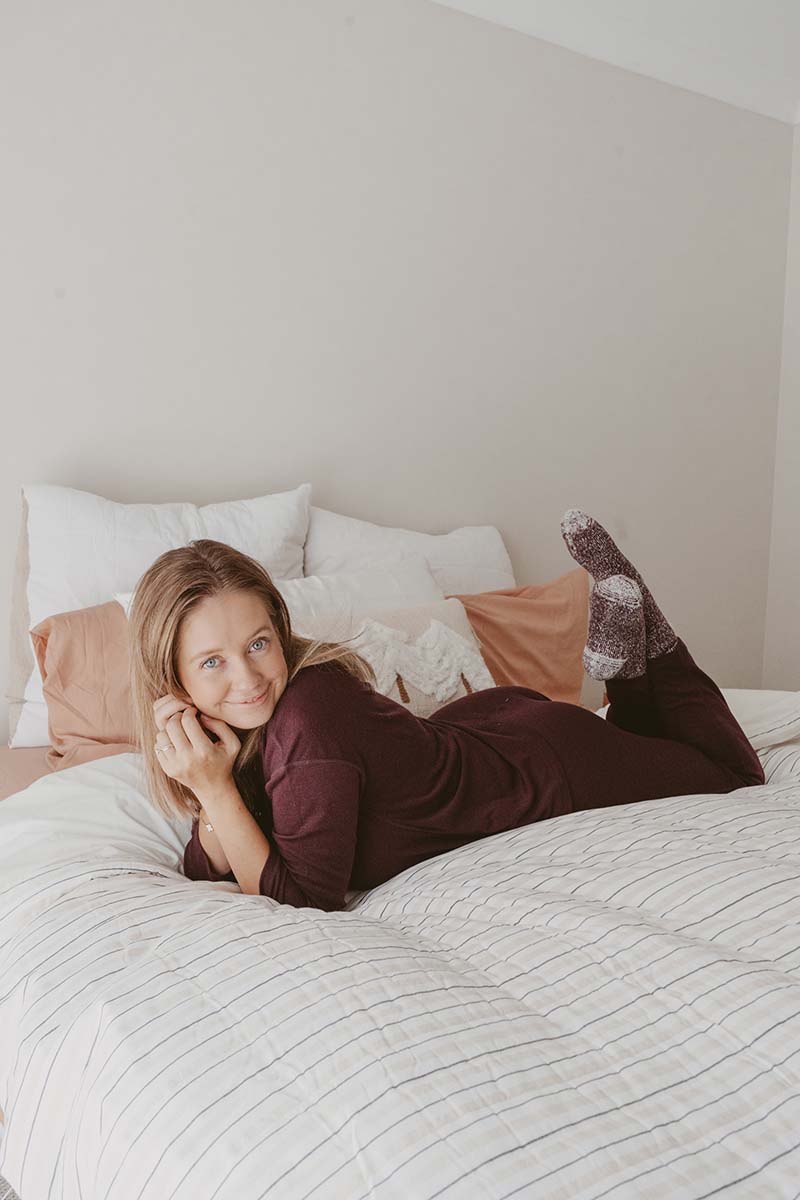 Women's Merino Button Pyjama Set Eggplant