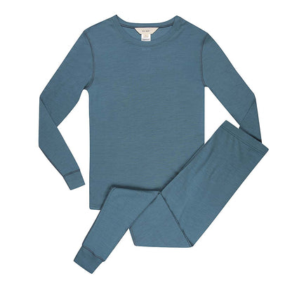 Women's Merino Layer Set Pyjamas Smoky Blue