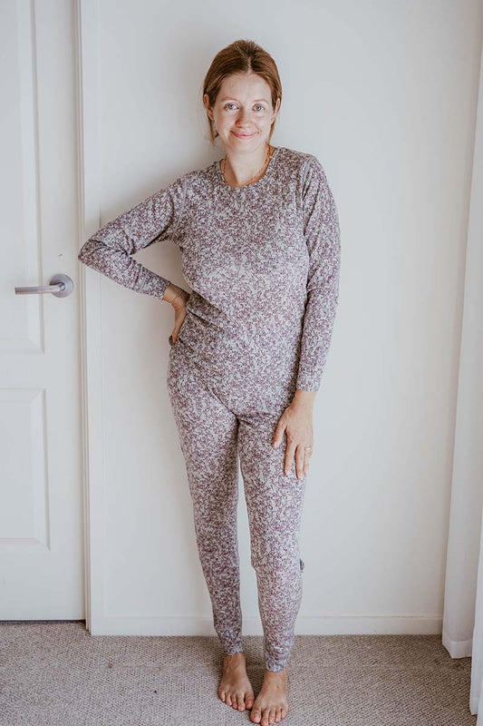 Women's Merino Layer Set Pyjamas Bunny Print