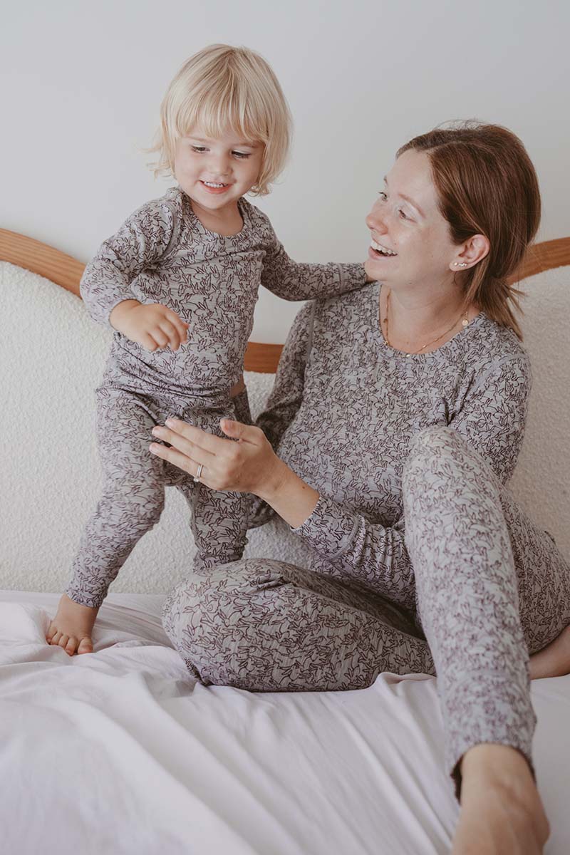 Women's Merino Layer Set Pyjamas Bunny Print