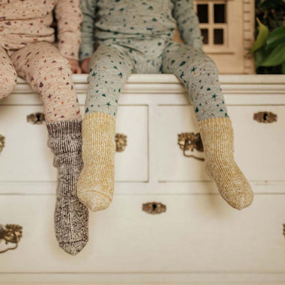 Merino Wool Kid's Sleep Socks Citron