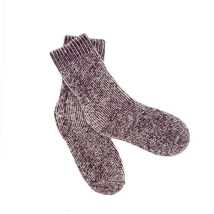 Merino Wool Kid's Sleep Socks Eggplant