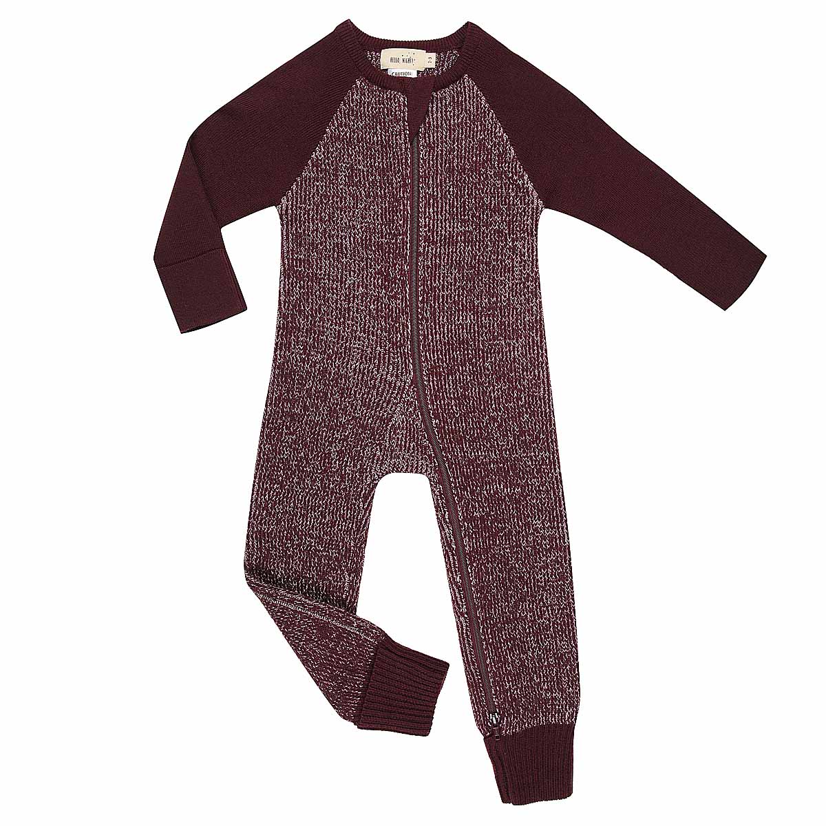 Merino Knitted Baby Sleepsuit Plum