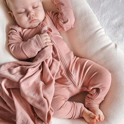 Basics Merino Wool Onesie Light Rose