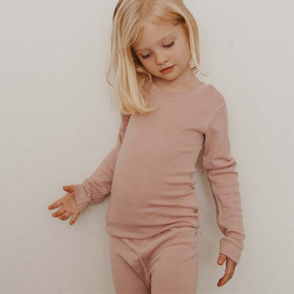 Basics Merino Wool Pyjama Set 2-Pack Eggplant/Light Rose