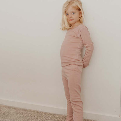 Basics Merino Wool Pyjama Set 2-Pack Eggplant/Light Rose