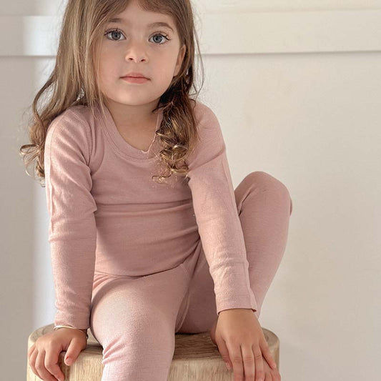 Basics Merino Wool Pyjama Set Light Rose