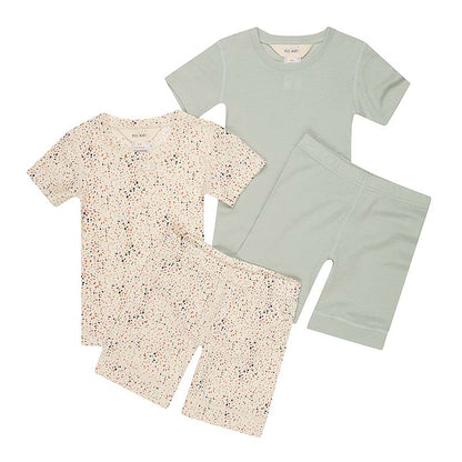 Merino Short Sleeve Set 2-Pack Sage Green/Multi Print