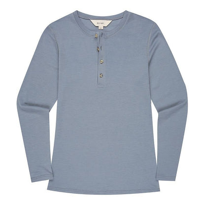 Women's Merino Button Long Sleeve Dusty Blue