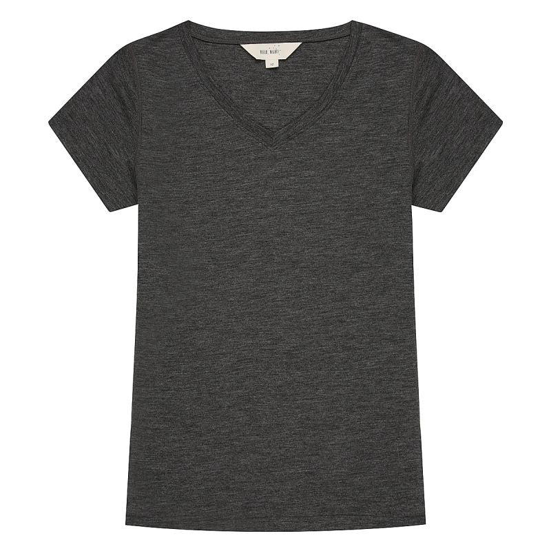 Women's Merino V-neck Charcoal Marle