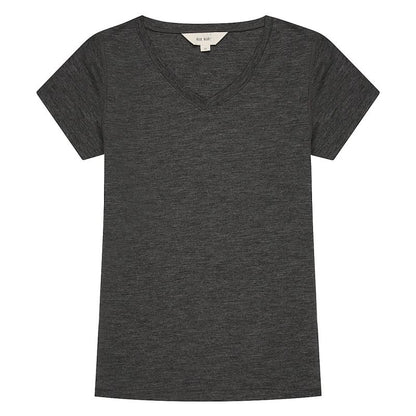 Women's Merino V-neck Charcoal Marle